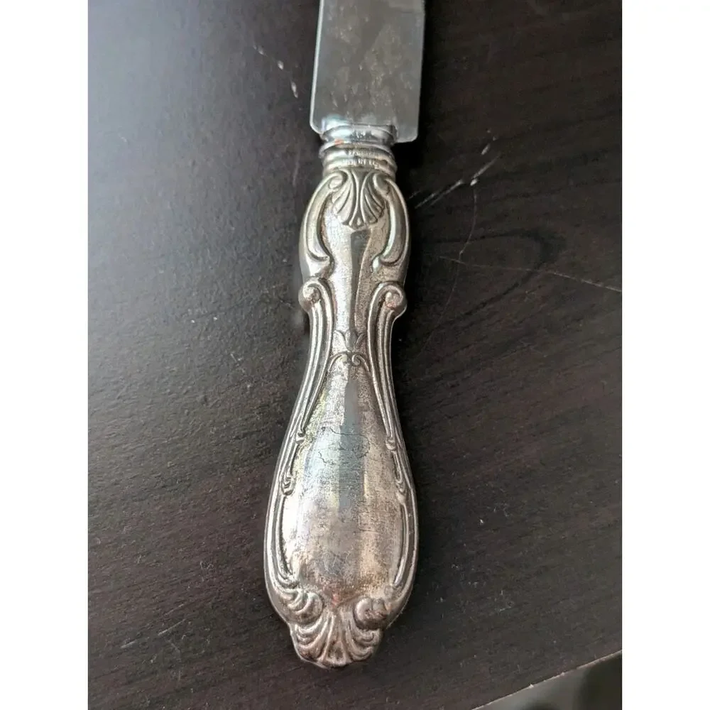 Sheffield French Provincial Sterling Silver Weighted Meat Carving Set Knife Fork